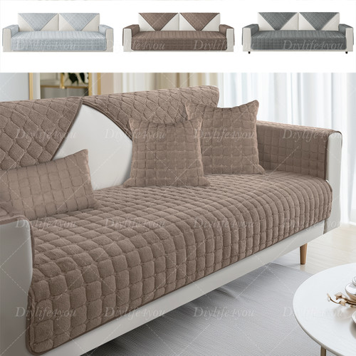 Soft plush sofa seat cover - sofa,